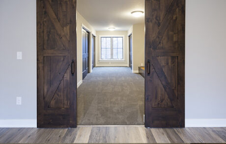 Custom Home Acreage Minnesota Barn Doors Bunk Room